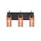 Besa Lighting Duke Vanity, Copper Foil, Black, 3x60W Incandescent 3WG-DUKECF-BK - alternate 1